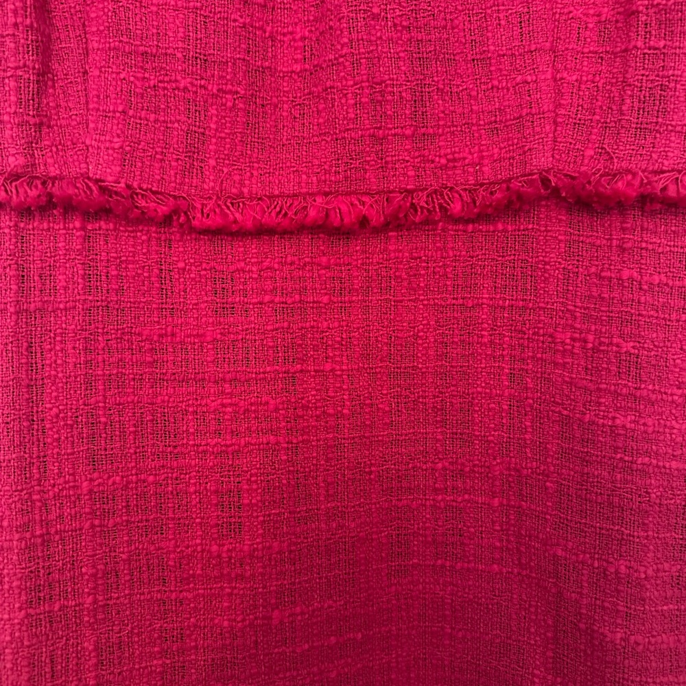 J. Crew Hot Pink Textured Ruffle Hem Sheath Dress - Picture 4 of 5